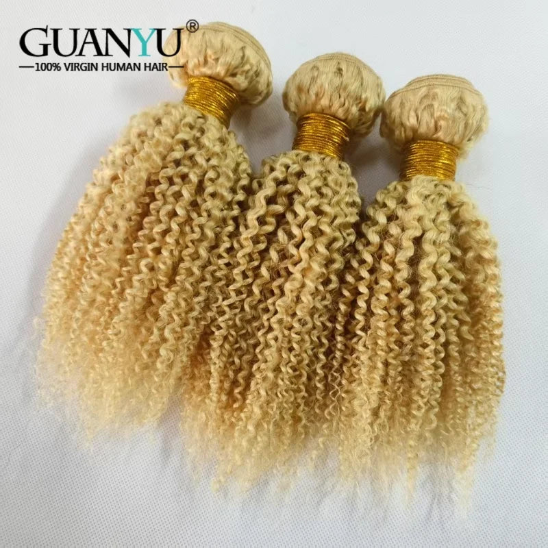 613 Blonde Kinky Curly Human Hair Bundle - JoySky Hair
