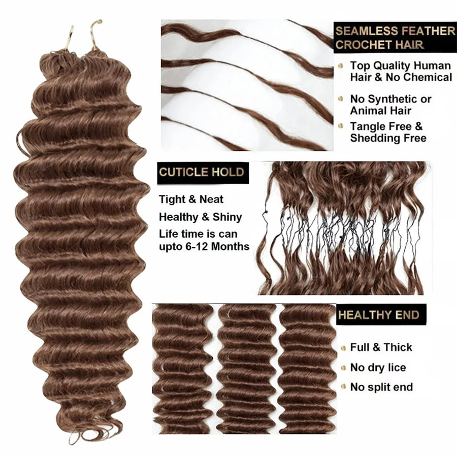 Chocolate Brown Deep Wave Human Hair Bundles