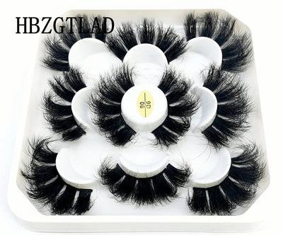 HBZGTLAD New 5 Pairs 25mm 3d Mink Lashes Faux Mink Lash Wispy Thick Natural Full Strip Lashes