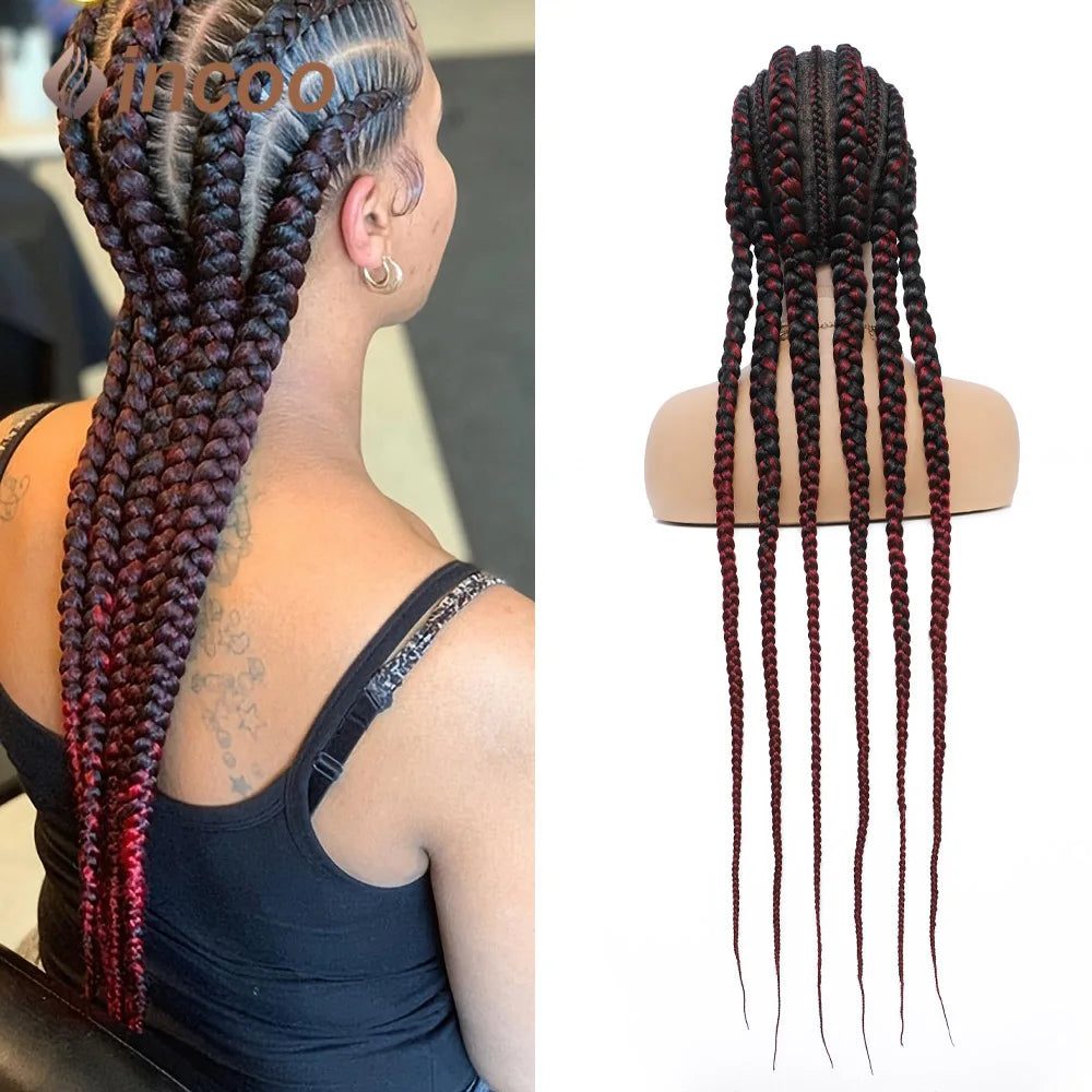 36-Inch Jumbo Knotless Box Braid Full Lace Wig