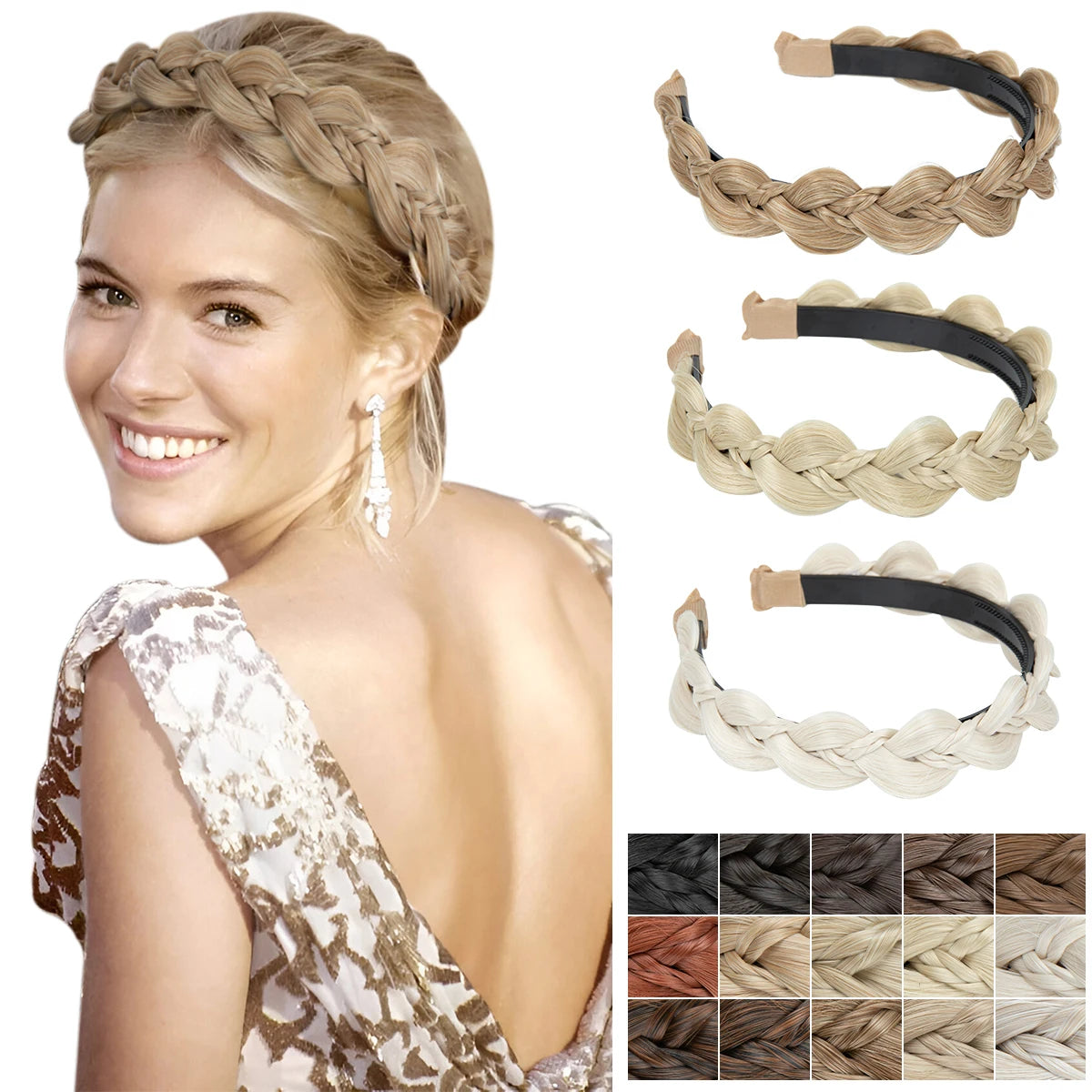 SARLA Synthetic Butterfly Braided Headband Hair Belt Plaited Hairband Bohemian Style Women Hairstyle Hairpieces H26