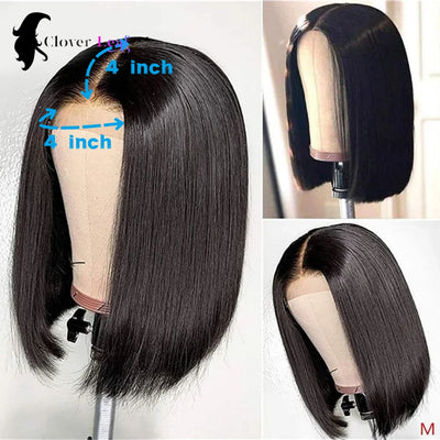 Glueless Straight Bob Human Hair Wigs,13x6 Lace Front Wear And Go Wig,180 Density,10–16 Inch,100% Brazilian Remy Short Wigs For Black Women,Clearance Cheap Lace Wigs,Smooth Straight Texture Easy Styling For Daily Use Women