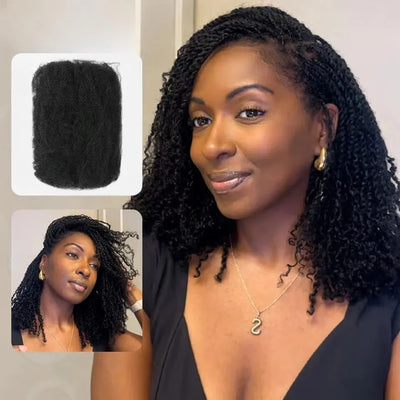 Snwprin 16 Inch Afro Kinky Bulk Natural Color 4C Human Hair For Braiding Brazilian Hair 100% Human Hair For Dreadlock Extensions
