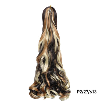 French Curls Braiding Hair Extensions Synthetic Hair Loose Wave Spiral Curl Braids High Temperature Ombre Pre Stretched Hair