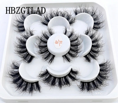 HBZGTLAD New 5 Pairs 25mm 3d Mink Lashes Faux Mink Lash Wispy Thick Natural Full Strip Lashes