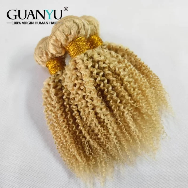 613 Blonde Kinky Curly Human Hair Bundle - JoySky Hair