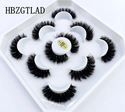 HBZGTLAD New 5 Pairs 25mm 3d Mink Lashes Faux Mink Lash Wispy Thick Natural Full Strip Lashes