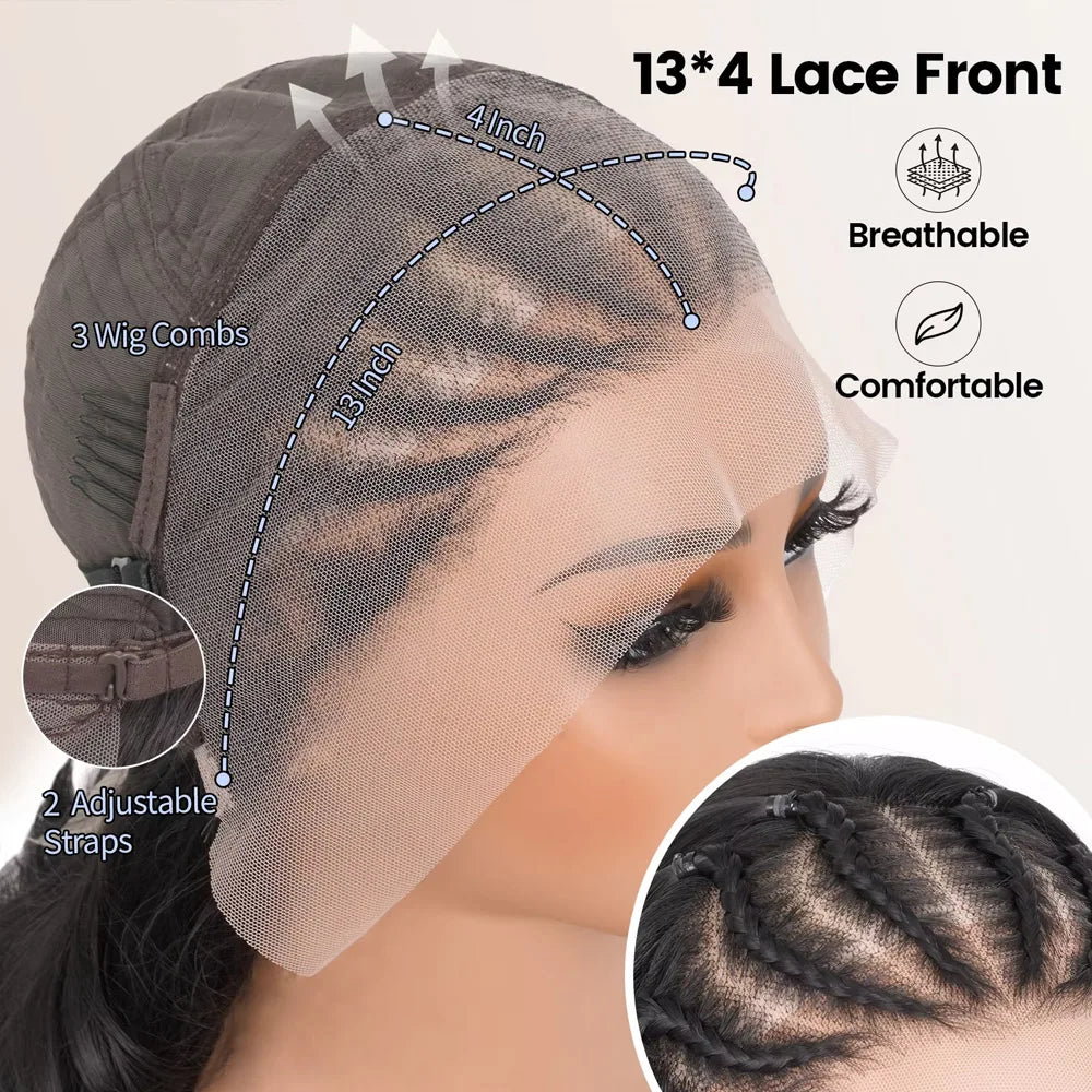 Kinky Curly Braided Lace Front Wig - JoySky Hair