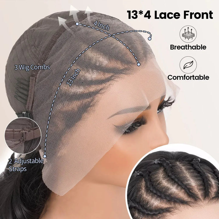 Kinky Curly Braided Lace Front Wig - JoySky Hair
