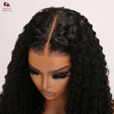 7X5 Bye Bye Knots Curly Glueless Human Hair Wig without Glue Transparent HD Lace Front Brazilian Human Hair Wig
