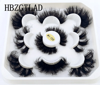 HBZGTLAD New 5 Pairs 25mm 3d Mink Lashes Faux Mink Lash Wispy Thick Natural Full Strip Lashes