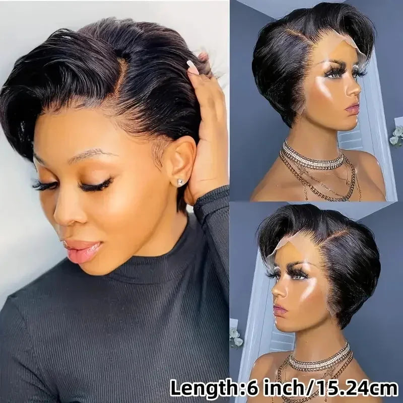 Side Part Pixie Cut Lace Front Human Hair Wig - JoySky Hair