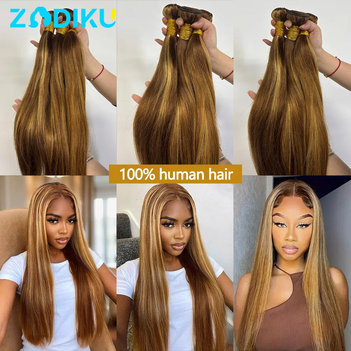 Highlight Straight Human Hair Bundles