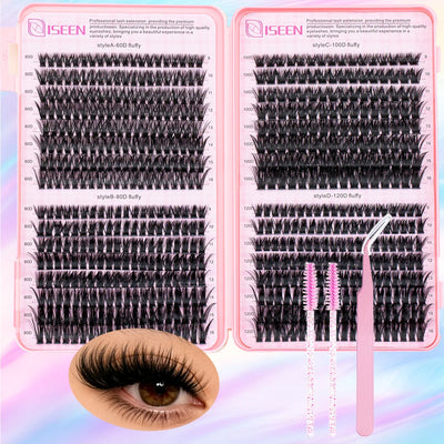 Lashes Cluster DIY Lash Extension Mixed Tray Clusters Eyelashes Soft Natural Individual Lashes Reuseable With Lash Tweezer