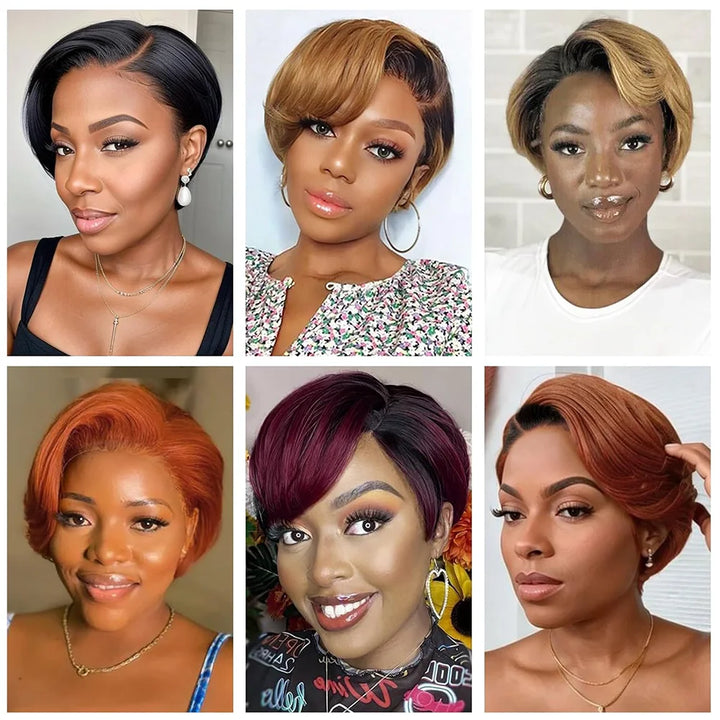 Pixie Cut 13x4 Lace Front Human Hair Wig