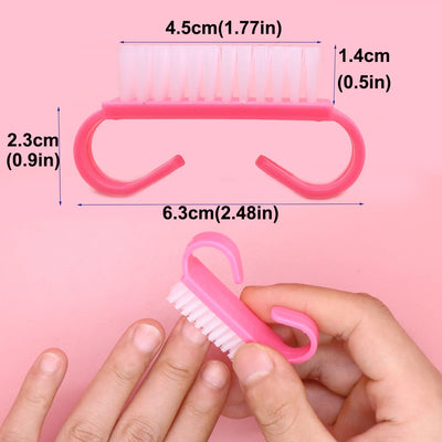 100pcs Cleaning Nail Brush Tools Colorful Plastic Dust Cleaner Brushes Nail Art Pedicure Powder Soft Remover Manicure Tools