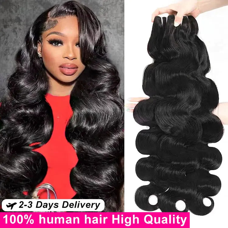 16A Body Wave Bundles 100% Human Hair Brazilian Remy Weave Raw Hair 22 24 26 28 30 Inch Unprocessed Double Weft Human Hair Bundles Extensions