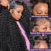 tewjig 30 inch natural deep wave lace frontal wigs 13x4 hd transparent lace front wig human hair brazilian black curly for women