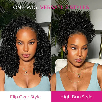 Burmese Curly Human Hair Wigs For Women Brazilian 4C Afro Kinky Culry 3 IN 1 Half Wig 100% Human Hair Wigs On Sale 300% Density