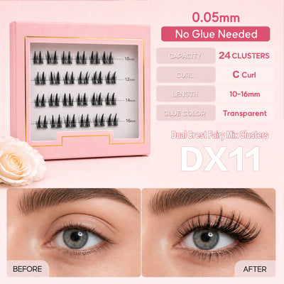 Cluster Lashes Light Weight Self Adhesive Eyelashes Pre Glued Press on Lashes Waterproof Handmade
