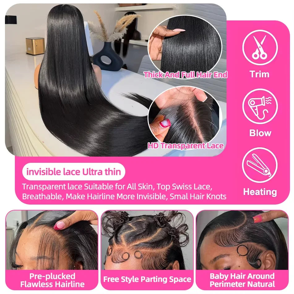 Bone Straight HD Lace Human Hair Wig