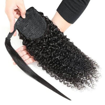 Ponytail Human Hair Wrap Around Brazilian Remy Human Hair For Women Ponytail Extensions Curly Wrap Around Ponytail 24 Inches