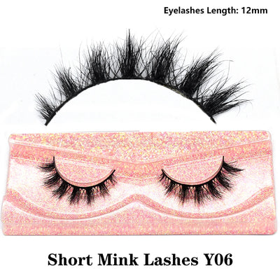 FOXESJI Real Mink Fluffy Short Eye Lashes Extension Wispy Soft Natural Short False Eyelashes Daily Wear Full Strip Lashes Makeup