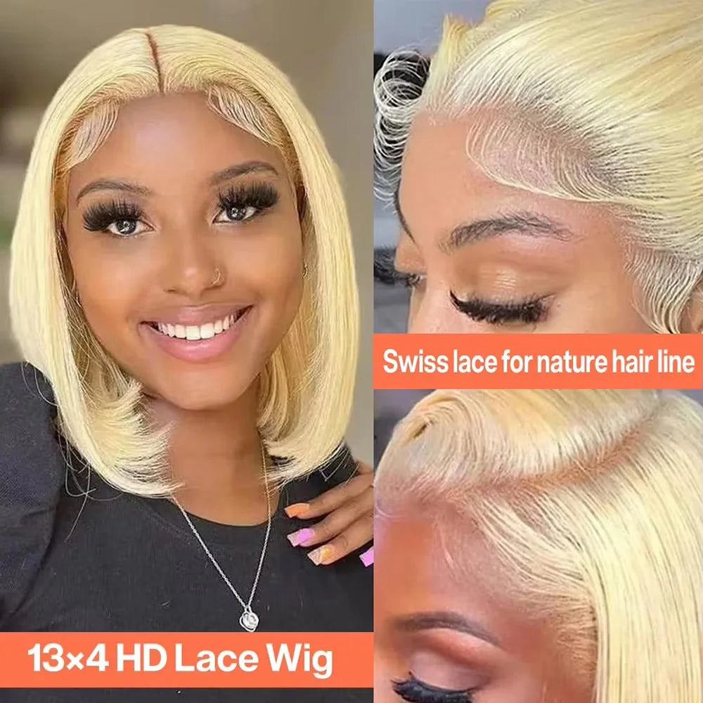Blonde Straight Bob Lace Front Human Hair Wig