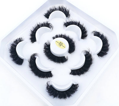 HBZGTLAD New 5 Pairs 25mm 3d Mink Lashes Faux Mink Lash Wispy Thick Natural Full Strip Lashes
