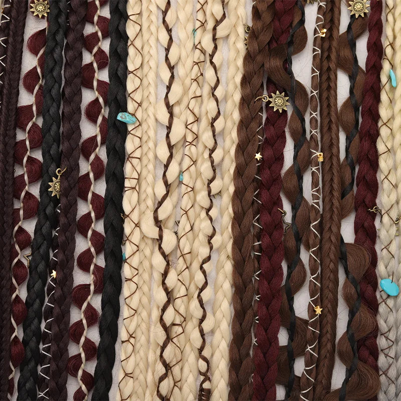Long Hand-Woven Clip-In Hair Braid - JoySky Hair