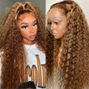 Glueless Curly Wigs Highlight Wig Human Hair 13x6 HD Lace Frontal Wigs 100% Human Hair Water Deep Curly Wave HD Lace Front Wig