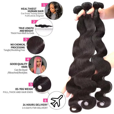 Smilegirl Body Wave 1 3 4 5 Bundles Brazilian Remy Unprocessed Human Hair Wavy Double Drawn Bundles Weave Extensions Wholeasle Brazilian Virgin Weave Bundles