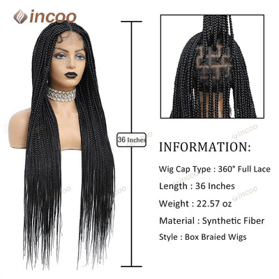 Synthetic Braided Wigs For Black Women Full Lace Wig Braid African Knotless Box Braids Hair Lace Front Wigs Cheap Cornrow Braids