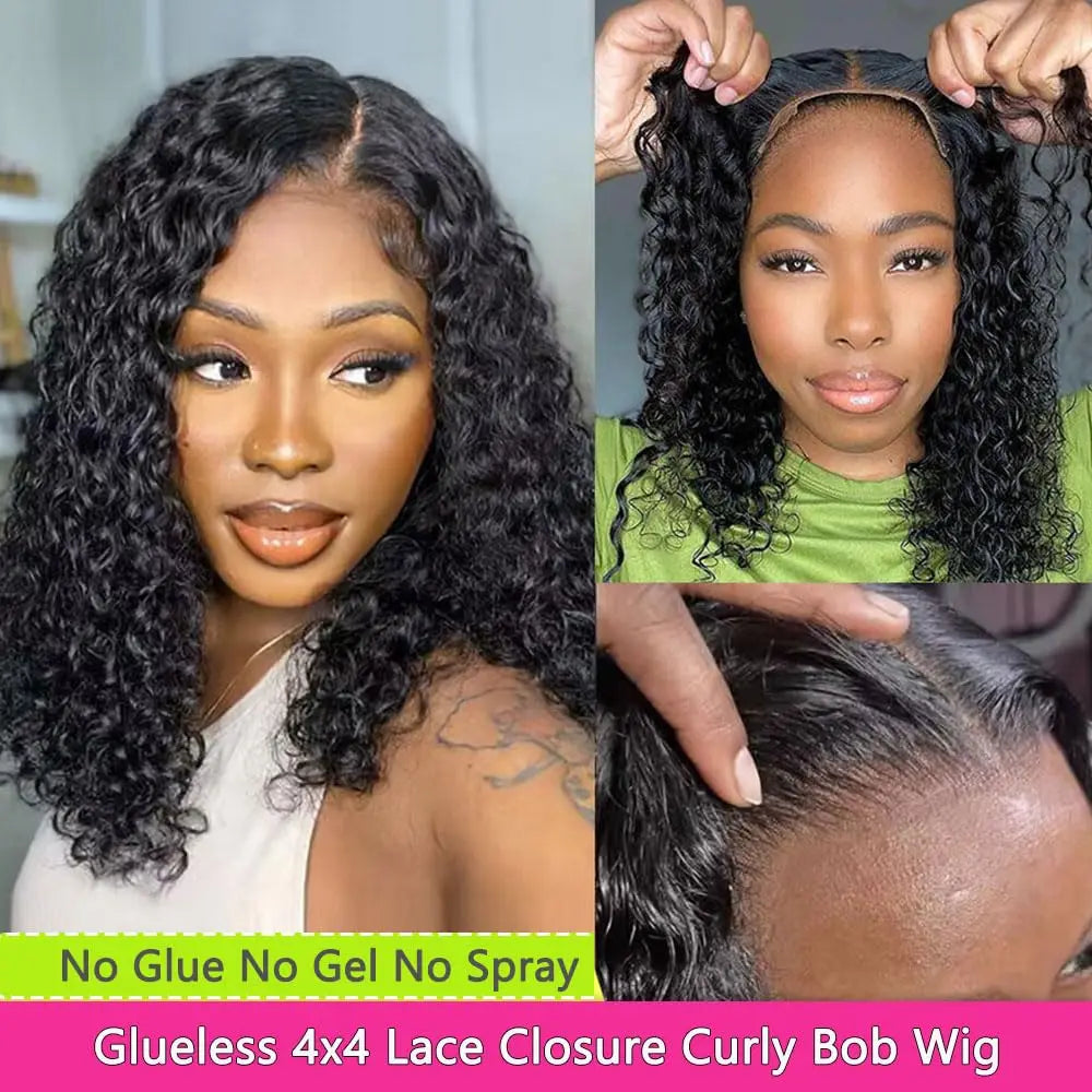 Wear and Go Glueless Curly Hair Wigs Pre Plucked