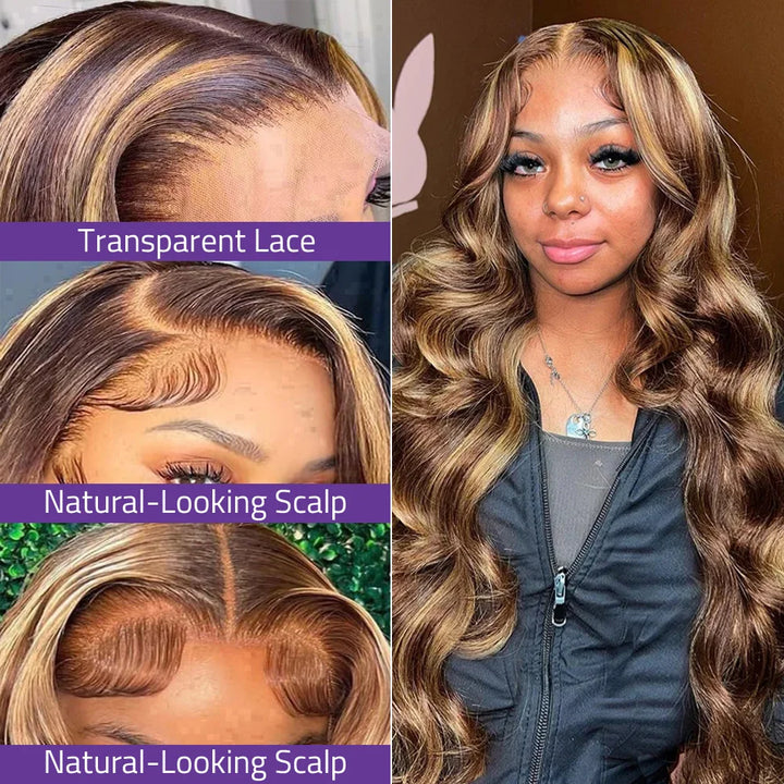 Highlight Body Wave HD Lace Front Human Hair Wig
