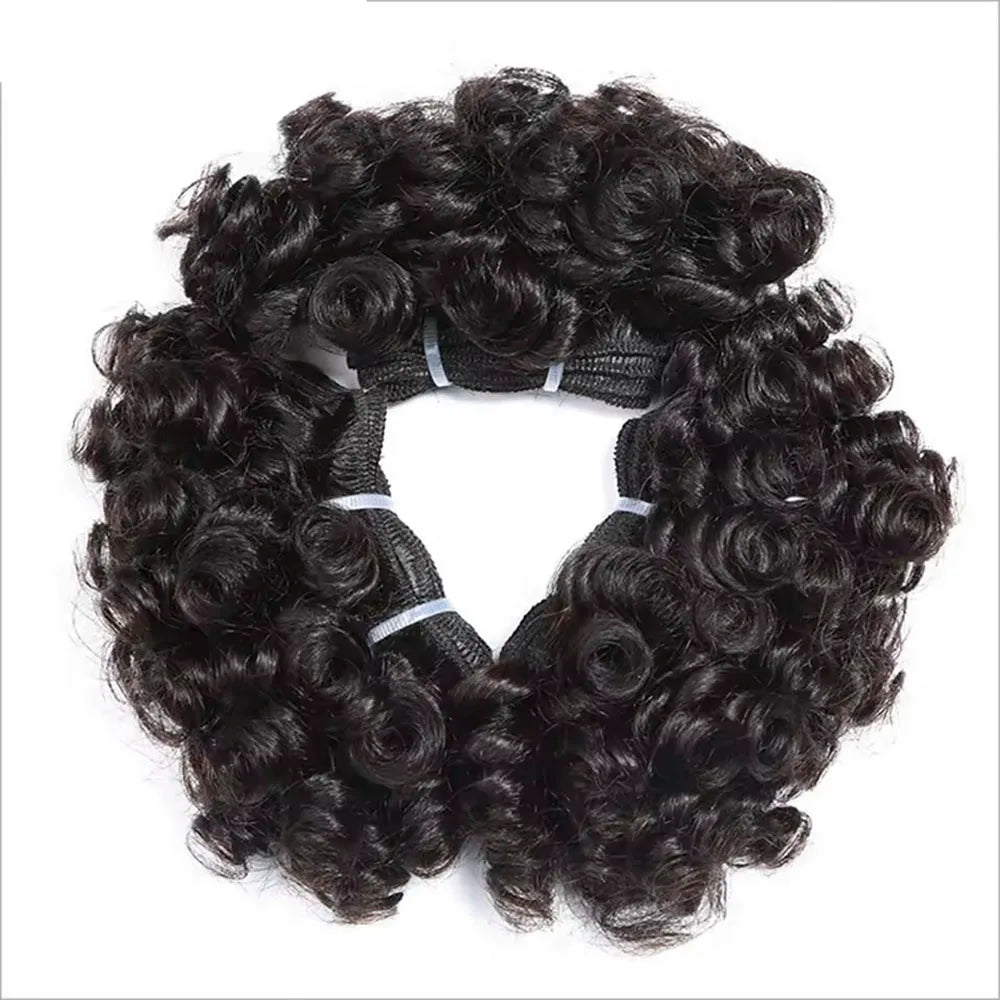Short Bouncy Curly Human Hair Bundles - JoySky Hair