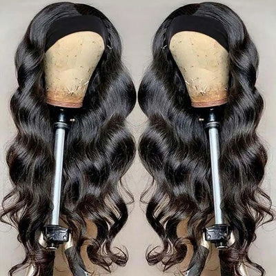 Headband Wig Human Hair Deep Wave Wig 250% Straight Body Wave Human Hair Wigs Half Kinky Cury Wig Brazilian Ready To Wear Wig