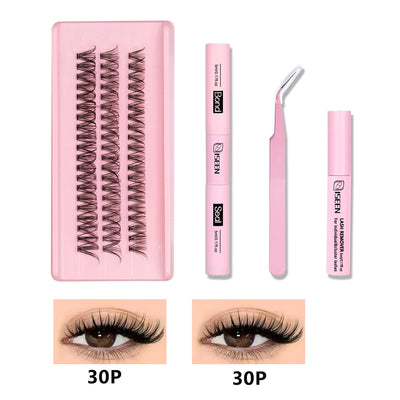 Lashes Cluster DIY Lash Extension Mixed Tray Clusters Eyelashes Soft Natural Individual Lashes Reuseable With Lash Tweezer