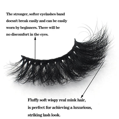 FOXESJI Mink Eye Lashes Fluffy Dramatic Wispy Cross False Eyelashes Strip Lashes Extension Natural Soft 3D Mink Eyelashes Makeup