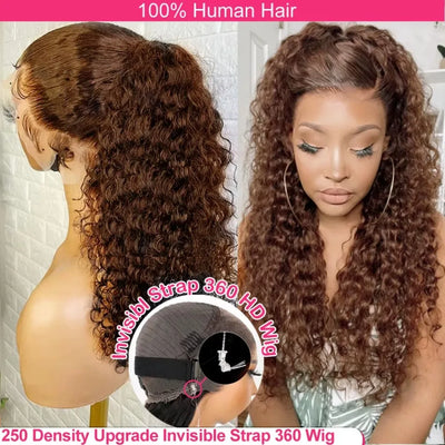 Highlight Wig Human Hair 360 Full Lace Wig 13X6 Hd Lace Frontal Wig Bob Curly Deep Wave Wig 427 Honey Blonde Colored 250 Density
