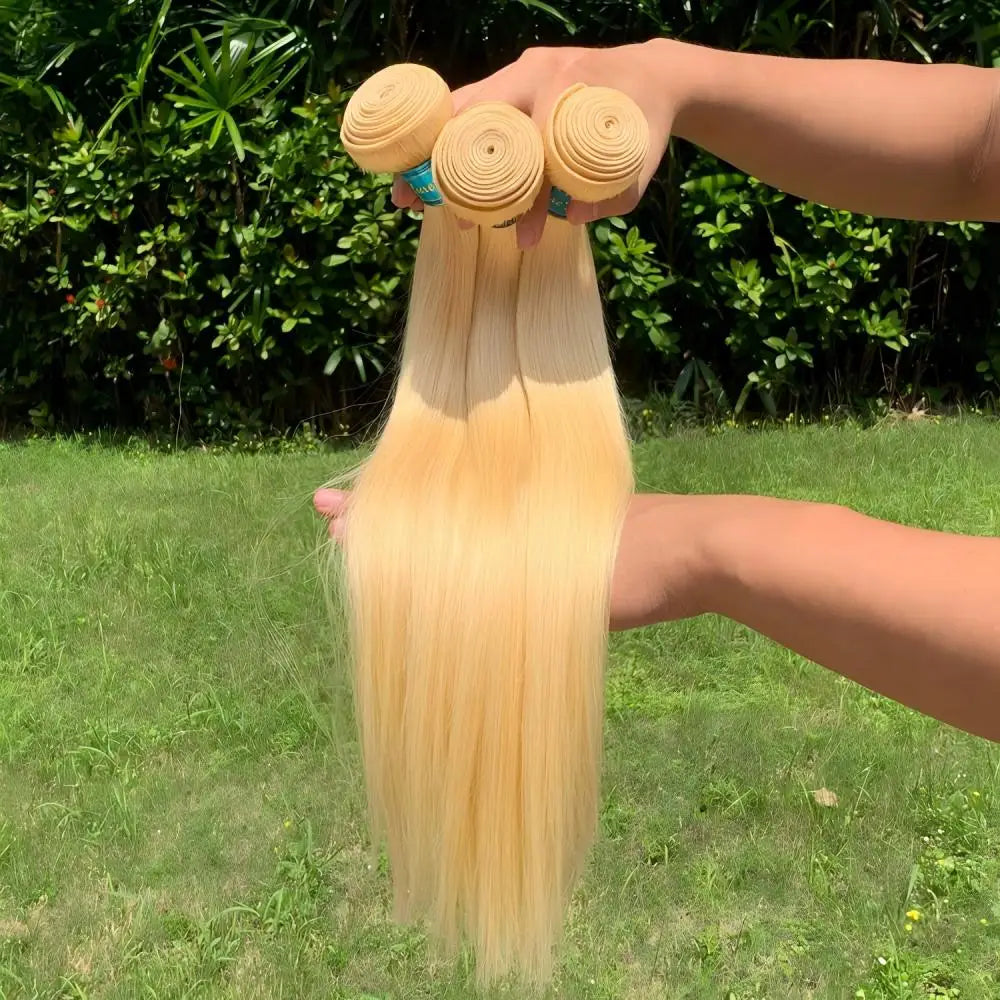 Blonde Bone Straight Human Hair Bundles
