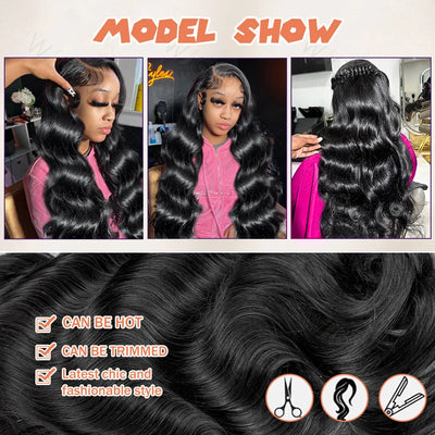 WIGITL 30 36 Inch Body Wave 13X4 13X6 Human Hair Wigs 100% Brazilian HD Transparent Water Wave Lace Frontal Wig For Women
