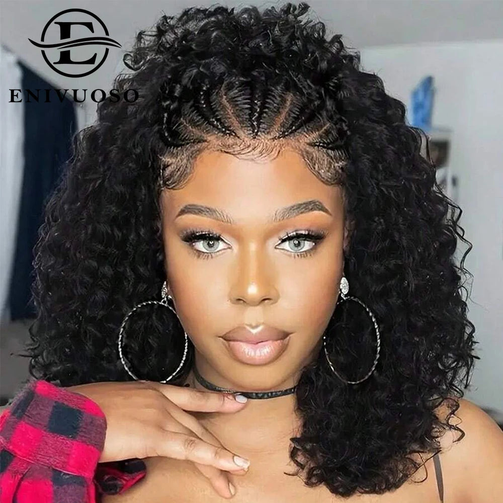 Kinky Curly Braided Lace Front Wig - JoySky Hair