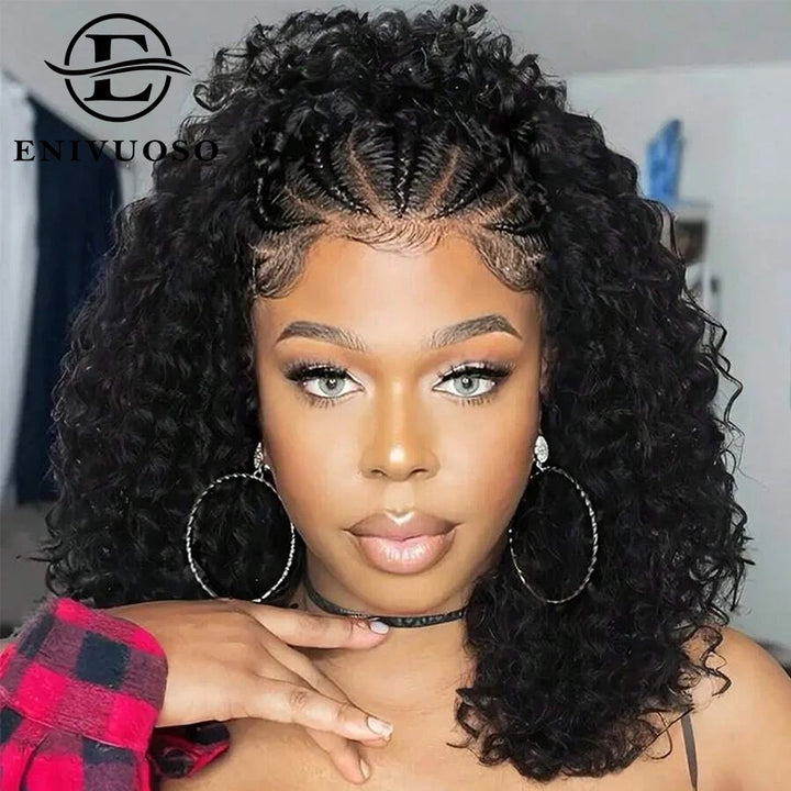 Kinky Curly Braided Lace Front Wig - JoySky Hair
