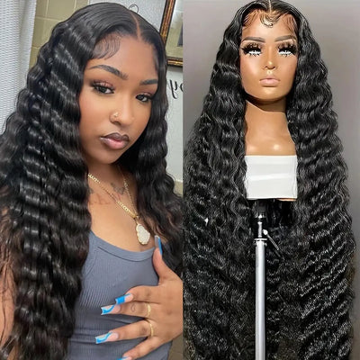 40 Inch Loose Deep Wave 13x4 13x6 Lace Front Human Hair Wigs 250 Density Water Curly Nature Wave HD Lace Frontal Wig Preplucked