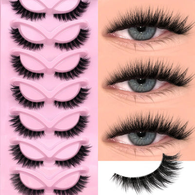 VELTRINAY Cat Eye False Eyelashes Natural Voume Fake Eyelash Faux Mink Eye Lashes Clear Eyelash Band Fake Lashes Makeup