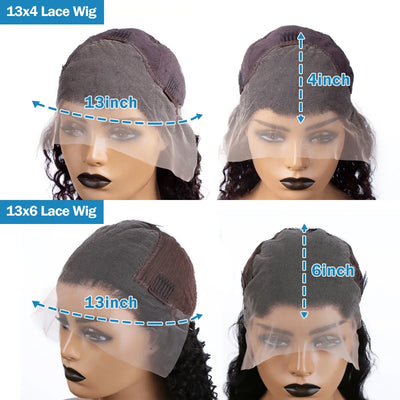 tewjig 30 inch natural deep wave lace frontal wigs 13x4 hd transparent lace front wig human hair brazilian black curly for women
