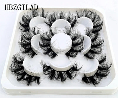 HBZGTLAD New 5 Pairs 25mm 3d Mink Lashes Faux Mink Lash Wispy Thick Natural Full Strip Lashes