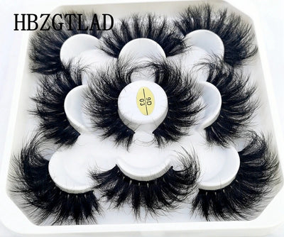 HBZGTLAD New 5 Pairs 25mm 3d Mink Lashes Faux Mink Lash Wispy Thick Natural Full Strip Lashes