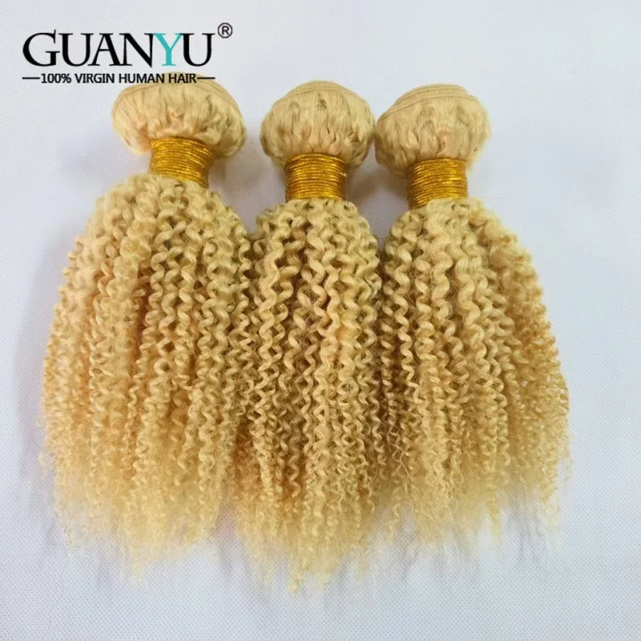 613 Blonde Kinky Curly Human Hair Bundle - JoySky Hair